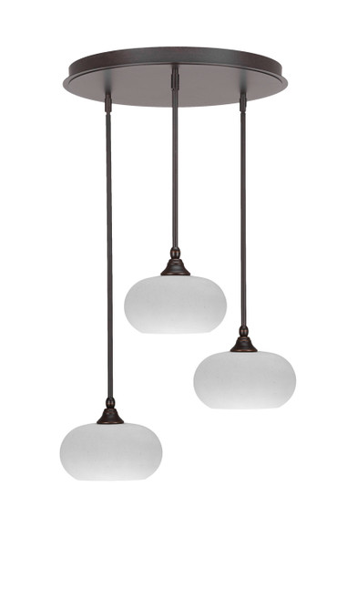 Toltec Lighting - 2183-DG-214 - Three Light Pendalier - Empire - Dark Granite