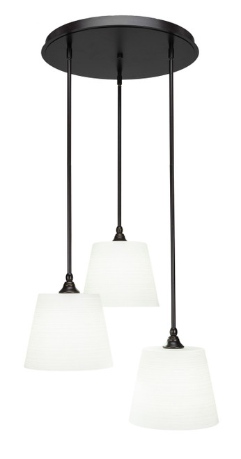 Toltec Lighting - 2183-DG-4081 - Three Light Pendalier - Empire - Dark Granite