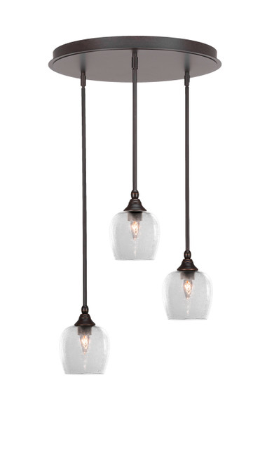 Toltec Lighting - 2183-DG-4810 - Three Light Pendalier - Empire - Dark Granite