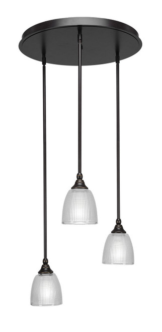 Toltec Lighting - 2183-DG-500 - Three Light Cluster Pendalier - Empire - Dark Granite