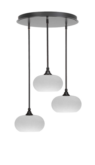 Toltec Lighting - 2183-ES-214 - Three Light Pendalier - Empire - Espresso