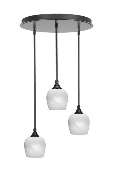 Toltec Lighting - 2183-ES-4811 - Three Light Pendalier - Empire - Espresso