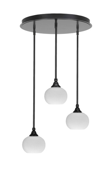 Toltec Lighting - 2183-MB-212 - Three Light Pendalier - Empire - Matte Black