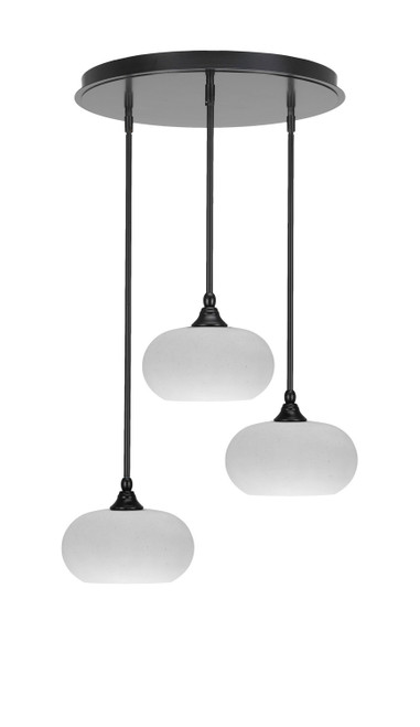 Toltec Lighting - 2183-MB-214 - Three Light Pendalier - Empire - Matte Black