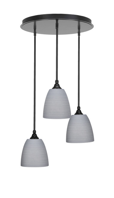 Toltec Lighting - 2183-MB-4072 - Three Light Pendalier - Empire - Matte Black