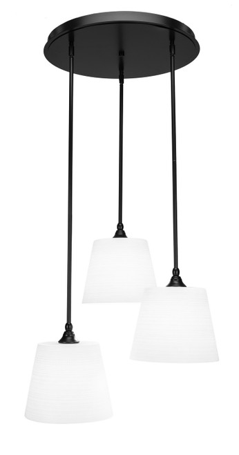 Toltec Lighting - 2183-MB-4081 - Three Light Pendalier - Empire - Matte Black