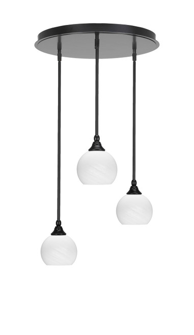 Toltec Lighting - 2183-MB-4101 - Three Light Pendalier - Empire - Matte Black
