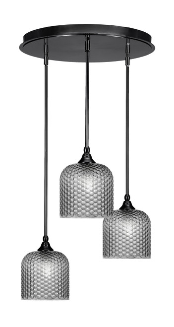 Toltec Lighting - 2183-MB-4912 - Three Light Pendalier - Empire - Matte Black