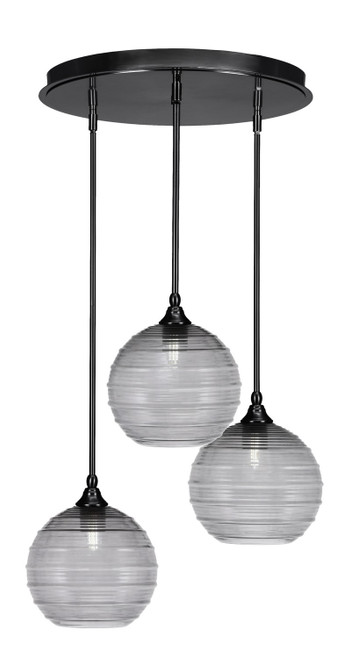 Toltec Lighting - 2183-MB-5122 - Three Light Pendalier - Empire - Matte Black