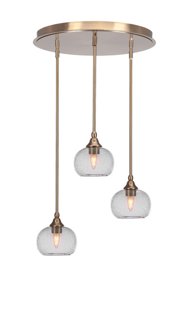 Toltec Lighting - 2183-NAB-202 - Three Light Pendalier - Empire - New Age Brass