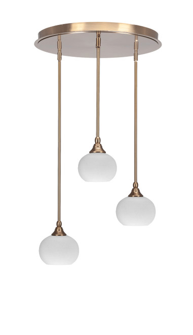 Toltec Lighting - 2183-NAB-212 - Three Light Pendalier - Empire - New Age Brass