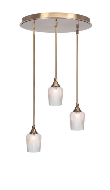Toltec Lighting - 2183-NAB-4280 - Three Light Pendalier - Empire - New Age Brass