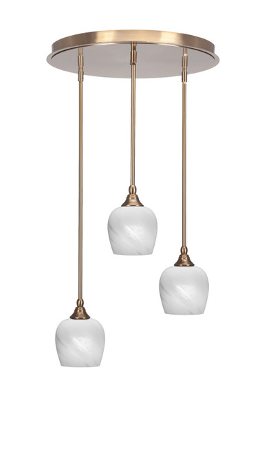 Toltec Lighting - 2183-NAB-4811 - Three Light Pendalier - Empire - New Age Brass