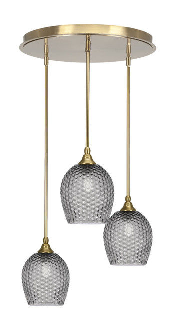Toltec Lighting - 2183-NAB-4902 - Three Light Pendalier - Empire - New Age Brass