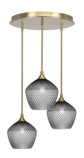 Toltec Lighting - 2183-NAB-4922 - Three Light Pendalier - Empire - New Age Brass