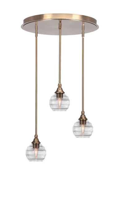 Toltec Lighting - 2183-NAB-5110 - Three Light Pendalier - Empire - New Age Brass