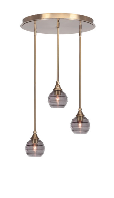 Toltec Lighting - 2183-NAB-5112 - Three Light Pendalier - Empire - New Age Brass