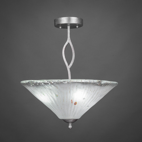 Toltec Lighting - 242-AS-711 - Three Light Semi-Flush Mount - Revo - Aged Silver