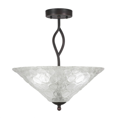 Toltec Lighting - 242-DG-411 - Three Light Semi-Flush Mount - Revo - Dark Granite