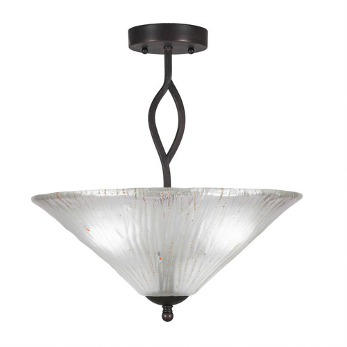 Toltec Lighting - 242-DG-711 - Three Light Semi-Flush Mount - Revo - Dark Granite
