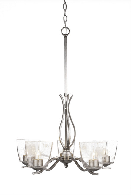 Toltec Lighting - 245-AS-461 - Five Light Chandelier - Revo - Aged Silver