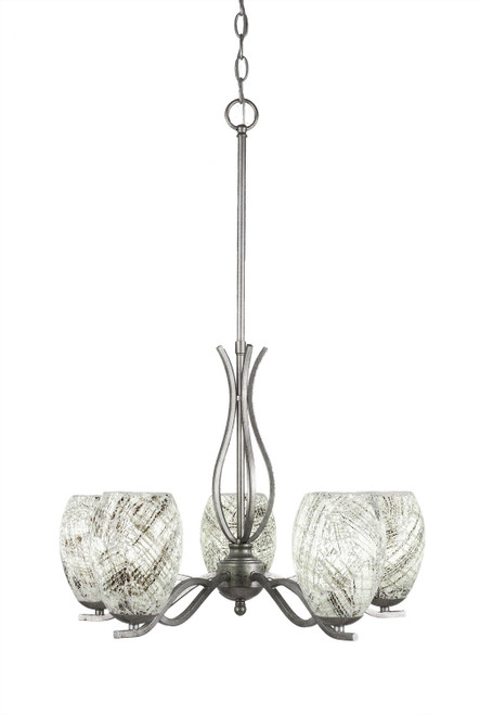 Toltec Lighting - 245-AS-5054 - Five Light Chandelier - Revo - Aged Silver