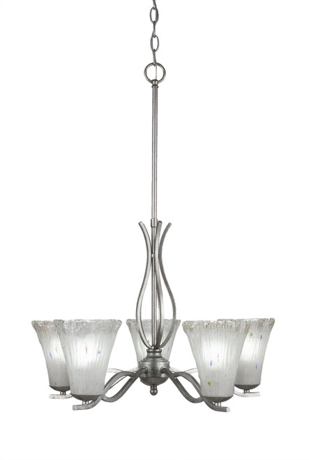 Toltec Lighting - 245-AS-721 - Five Light Chandelier - Revo - Aged Silver