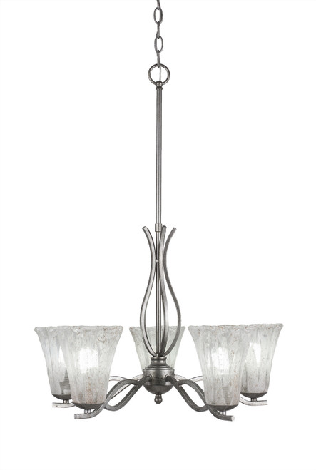 Toltec Lighting - 245-AS-729 - Five Light Chandelier - Revo - Aged Silver
