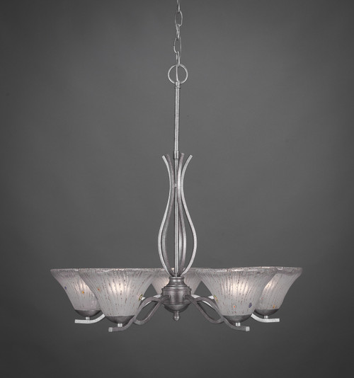 Toltec Lighting - 245-AS-751 - Five Light Chandelier - Revo - Aged Silver
