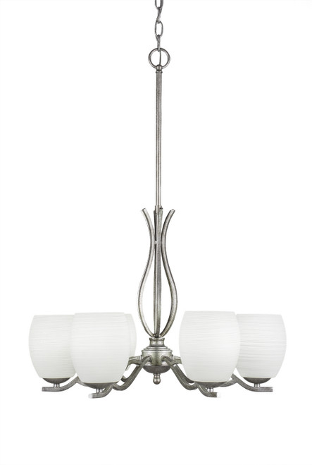 Toltec Lighting - 246-AS-615 - Six Light Chandelier - Revo - Aged Silver