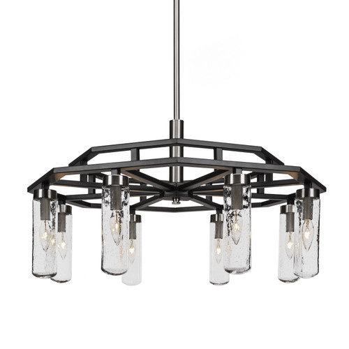 Toltec Lighting - 2508-MBBN-600 - Eight Light Chandelier - Salinda - Matte Black & Brushed Nickel