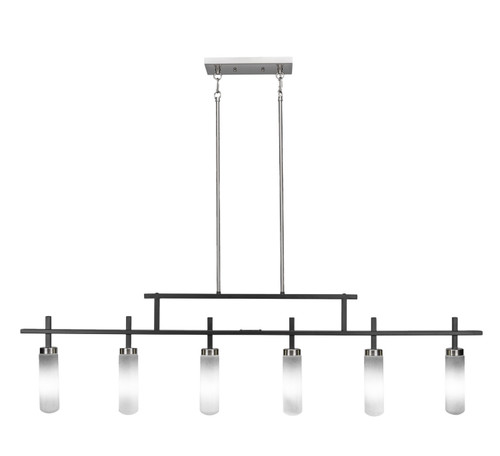 Toltec Lighting - 2536-MBBN-601 - Six Light Bar - Salinda - Matte Black & Brushed Nickel