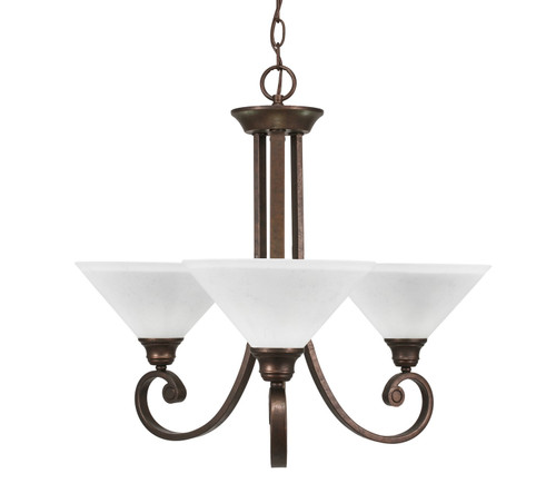 Toltec Lighting - 253-BRZ-314 - Three Light Chandelier - Curl - Bronze