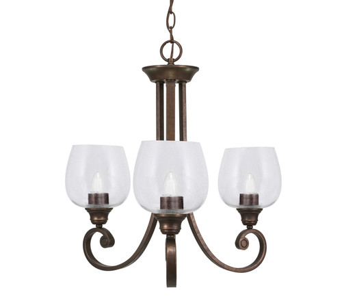Toltec Lighting - 253-BRZ-4810 - Three Light Chandelier - Curl - Bronze