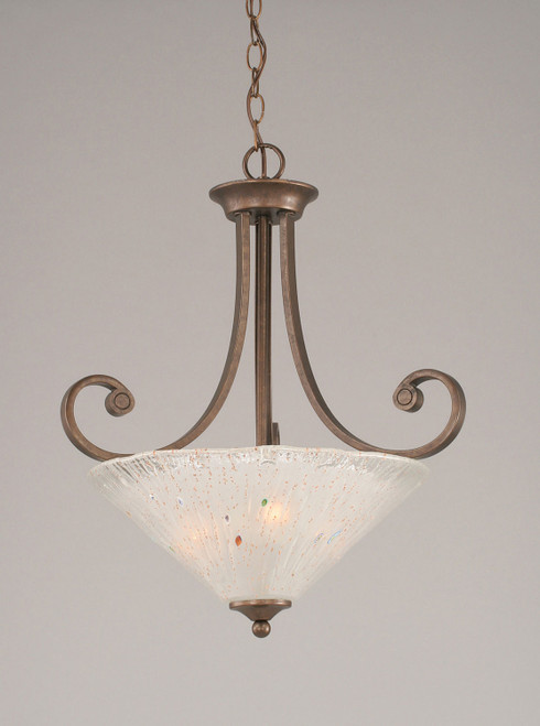 Toltec Lighting - 254-BRZ-711 - Three Light Pendant - Curl - Bronze