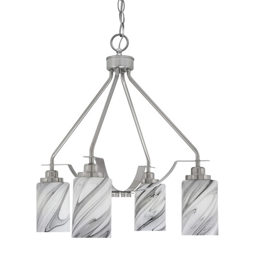Toltec Lighting - 2604-BN-3009 - Four Light Chandelier - Odyssey - Brushed Nickel