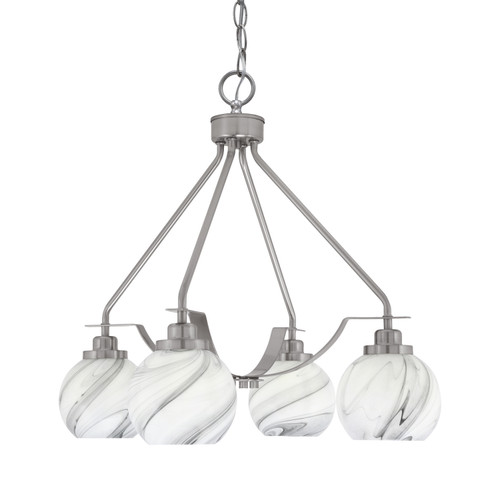 Toltec Lighting - 2604-BN-4109 - Four Light Chandelier - Odyssey - Brushed Nickel
