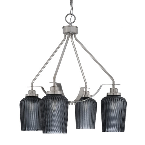 Toltec Lighting - 2604-BN-4252 - Four Light Chandelier - Odyssey - Brushed Nickel