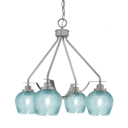 Toltec Lighting - 2604-BN-4605 - Four Light Chandelier - Odyssey - Brushed Nickel