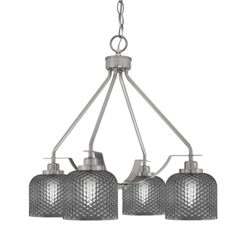 Toltec Lighting - 2604-BN-4612 - Four Light Chandelier - Odyssey - Brushed Nickel