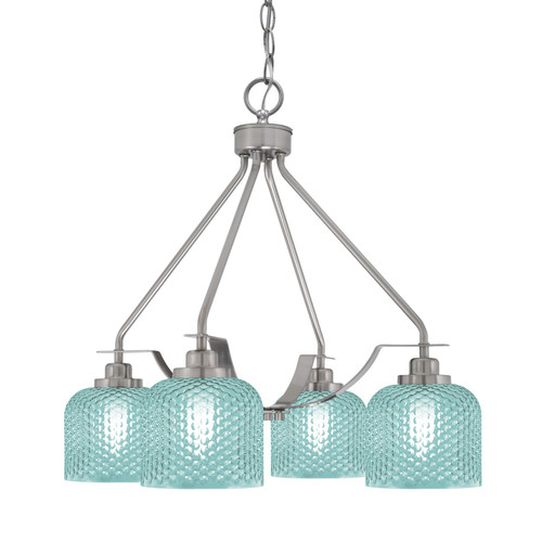 Toltec Lighting - 2604-BN-4615 - Four Light Chandelier - Odyssey - Brushed Nickel