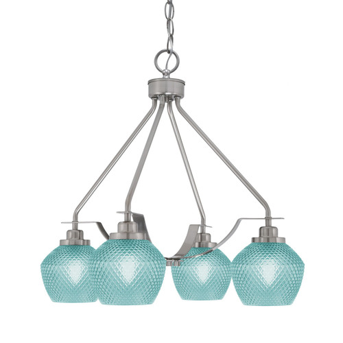 Toltec Lighting - 2604-BN-4625 - Four Light Chandelier - Odyssey - Brushed Nickel