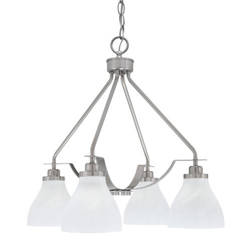 Toltec Lighting - 2604-BN-4761 - Four Light Chandelier - Odyssey - Brushed Nickel