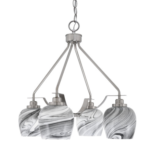 Toltec Lighting - 2604-BN-4819 - Four Light Chandelier - Odyssey - Brushed Nickel