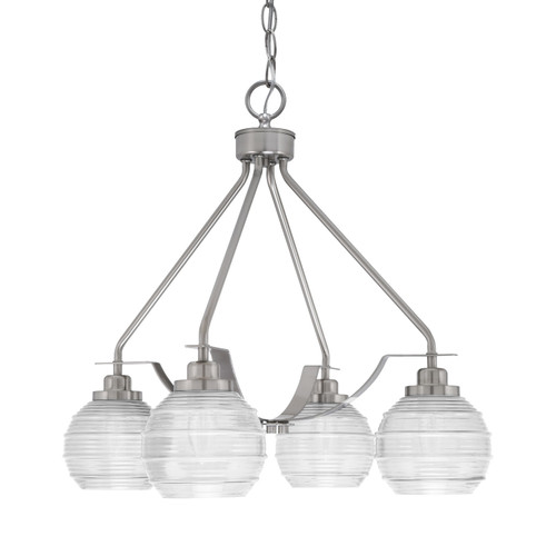 Toltec Lighting - 2604-BN-5110 - Four Light Chandelier - Odyssey - Brushed Nickel