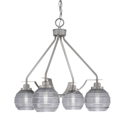 Toltec Lighting - 2604-BN-5112 - Four Light Chandelier - Odyssey - Brushed Nickel