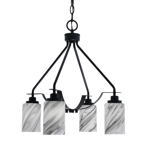 Toltec Lighting - 2604-MB-3009 - Four Light Chandelier - Odyssey - Matte Black