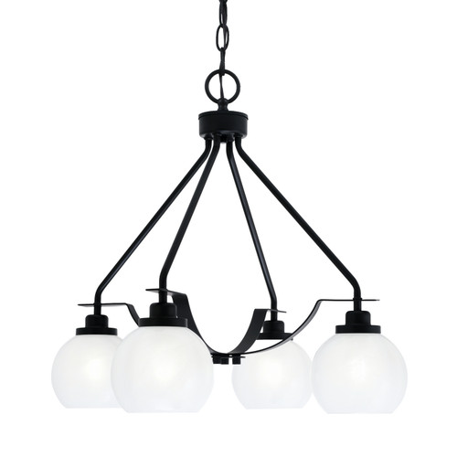 Toltec Lighting - 2604-MB-4101 - Four Light Chandelier - Odyssey - Matte Black