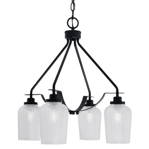 Toltec Lighting - 2604-MB-4250 - Four Light Chandelier - Odyssey - Matte Black