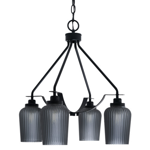 Toltec Lighting - 2604-MB-4252 - Four Light Chandelier - Odyssey - Matte Black